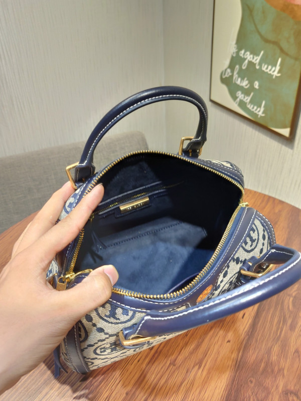 TORY BURCH T MONOGRAM jacquard wine barrel bag