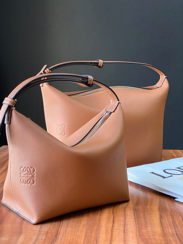 LOEWE Cubi bag in Anagram jacquard and calfskin