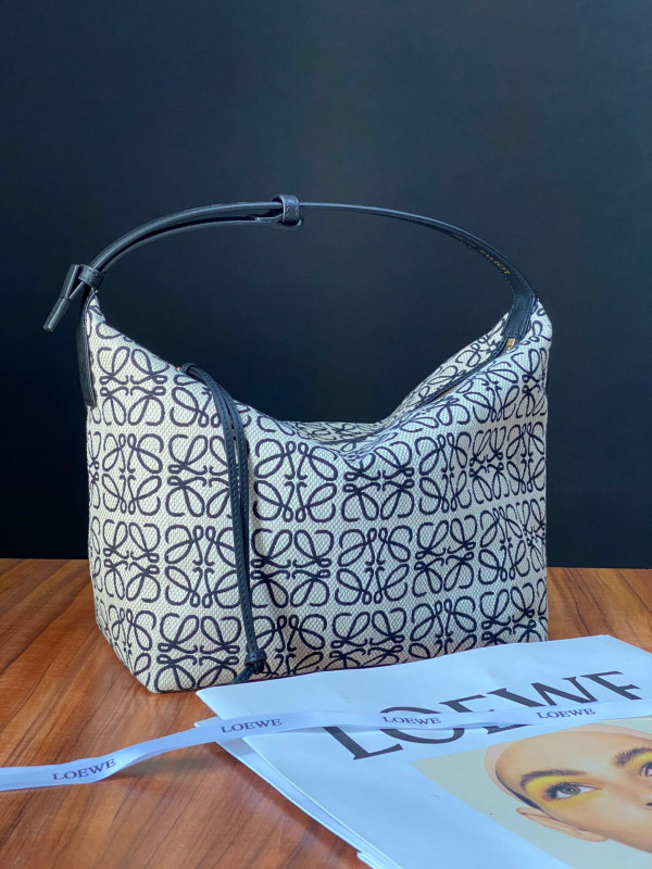 LOEWE Cubi bag in Anagram jacquard and calfskin