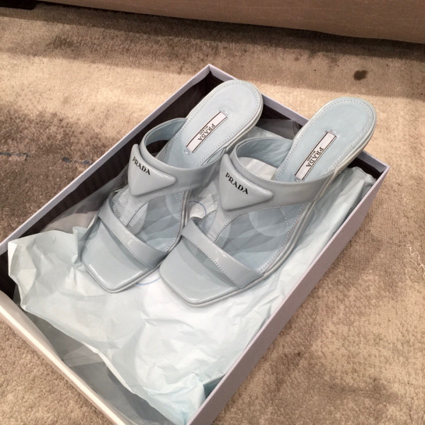 Pra*a brushed leather high-heeled thong sandals