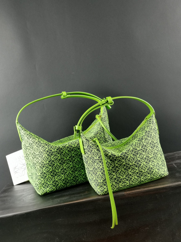 LOEWE Cubi bag in Anagram jacquard and calfskin