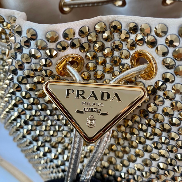 Pra*a satin mini-bag with crystals