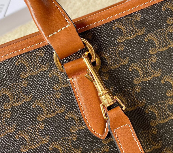 Ce**e mini horizontal cabas in triomphe canvas and calfskin