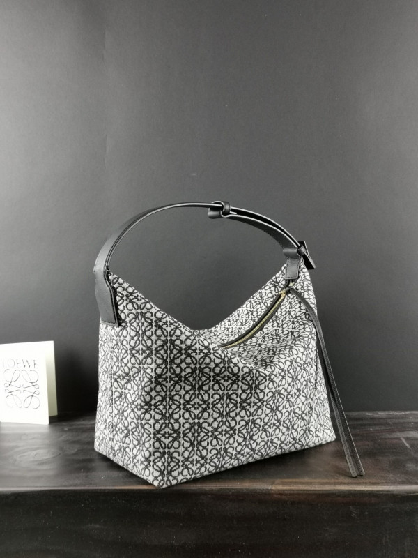 LOEWE Cubi bag in Anagram jacquard and calfskin