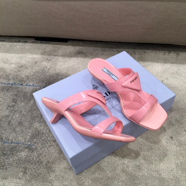 Pra*a brushed leather high-heeled thong sandals