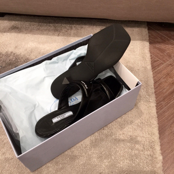 Pra*a brushed leather high-heeled thong sandals