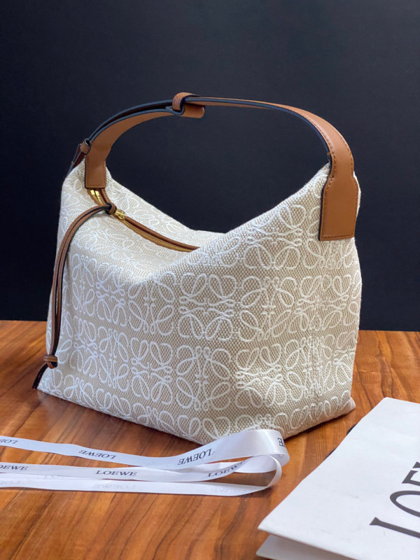 LOEWE Cubi bag in Anagram jacquard and calfskin