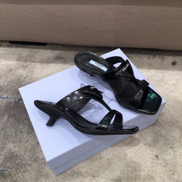 Pra*a brushed leather high-heeled thong sandals