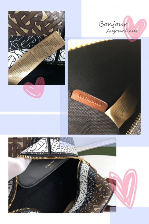 B**rry small monogram stripe e-canvas cube bag