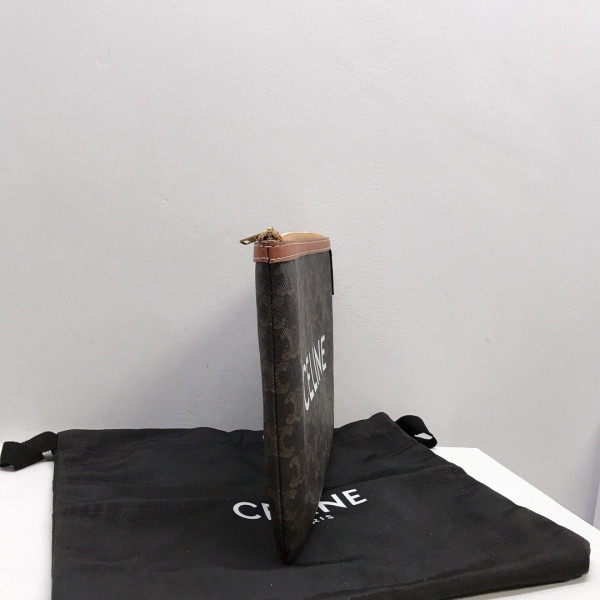 Ce**e small pouch in triomphe canvas and lambskin