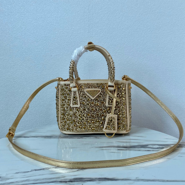 Pra*a galleria satin mini-bag with crystals