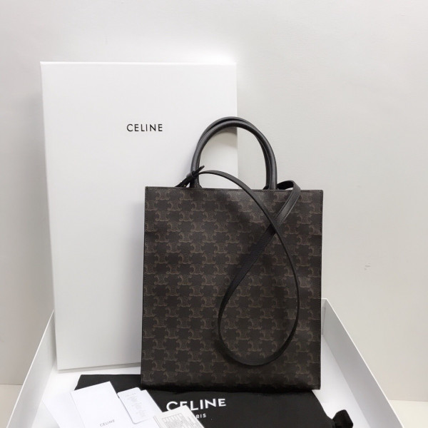 Ce**e small cabas vertical in triomphe canvas