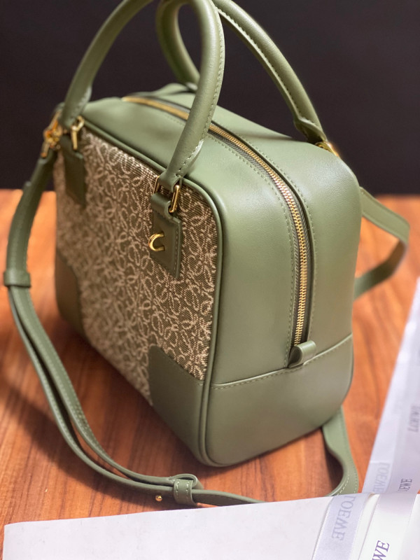 LOEWE Amazona 19 square bag in jacquard and calfskin