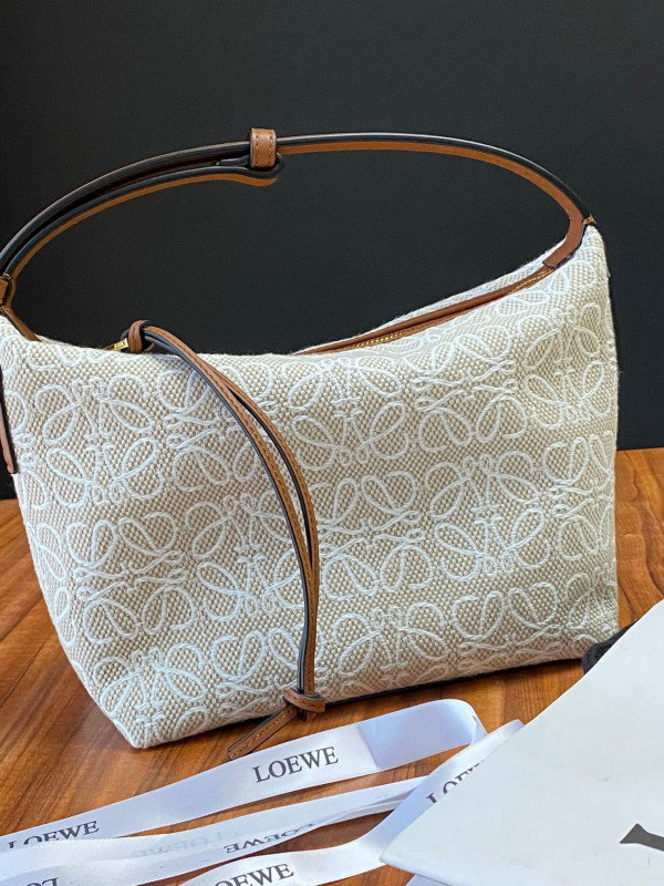 LOEWE small Cubi bag in Anagram jacquard and calfskin