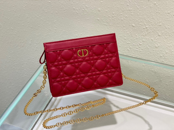 D*or caro zipped pouch with chain