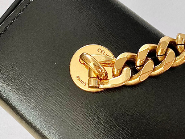 Ce**e chain box triomphe bag in shiny calfskin