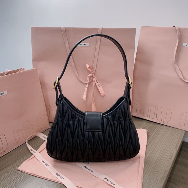 MIUMIU Matelassé nappa leather hobo bag