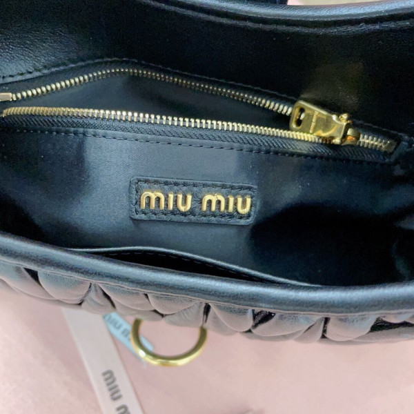 MIUMIU Matelassé nappa leather hobo bag