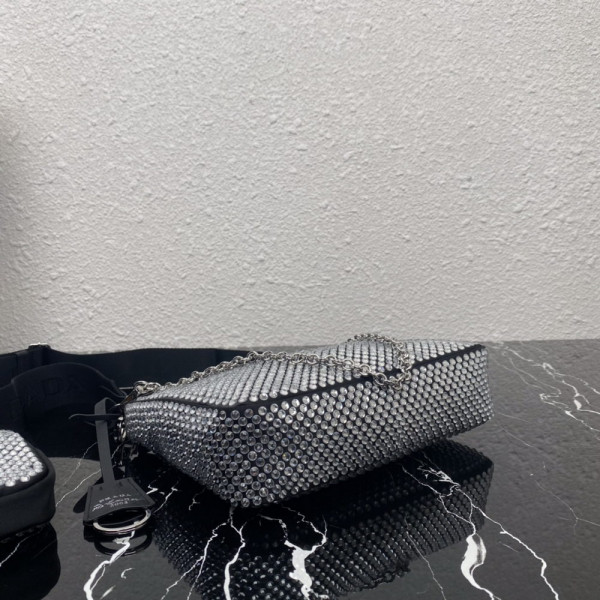 Pra*a re-edition 2005 satin bag with crystals