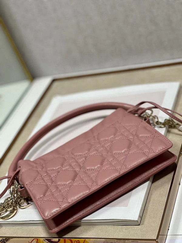 lady D*or top handle drawstring mini bag