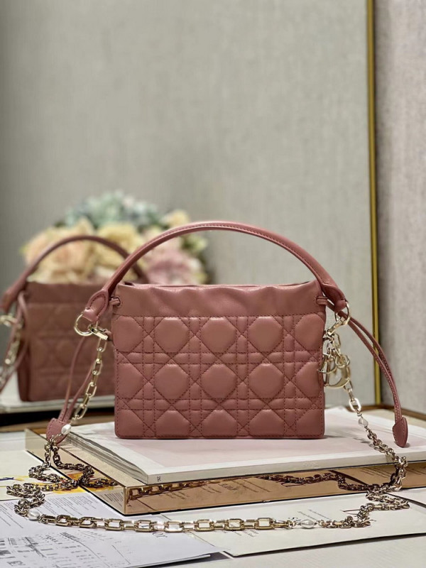 lady D*or top handle drawstring mini bag