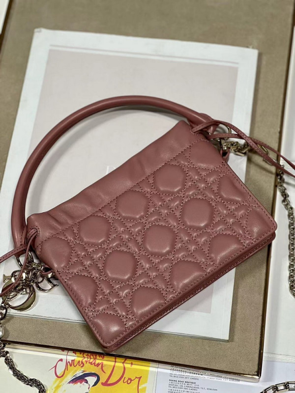 lady D*or top handle drawstring mini bag