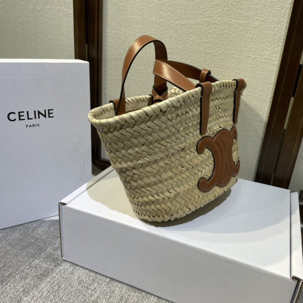 Ce**e triomphe Ce**e classic panier in palm leaves and calfskin