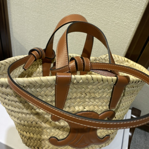 Ce**e triomphe Ce**e classic panier in palm leaves and calfskin