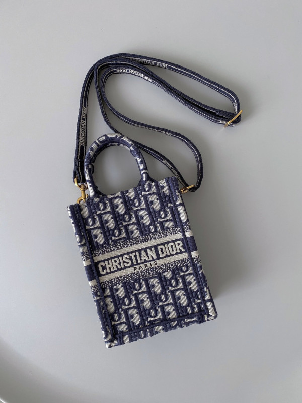 mini D*or book tote phone bag