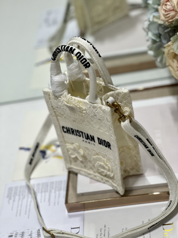 mini D*or book tote phone bag