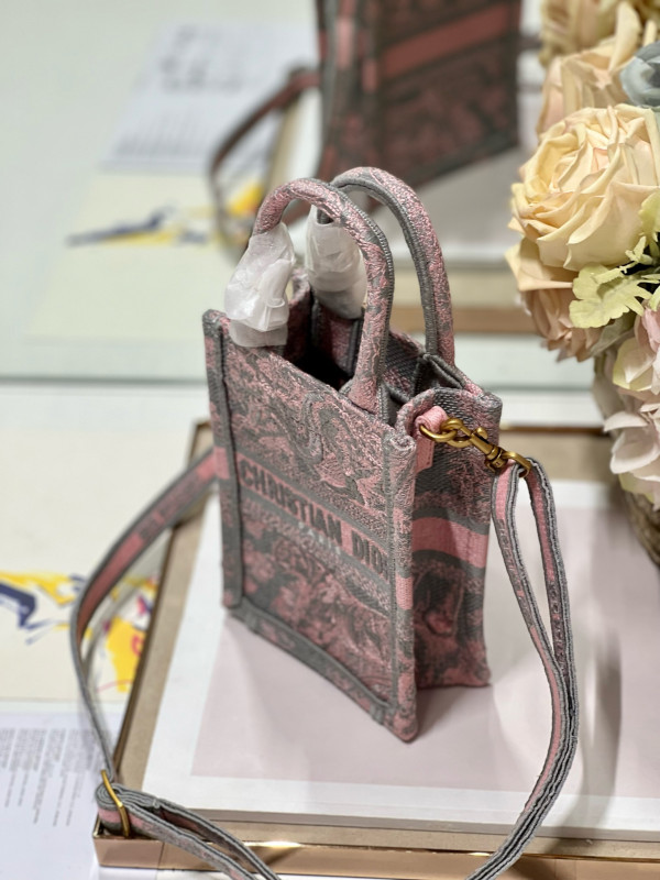 mini D*or book tote phone bag