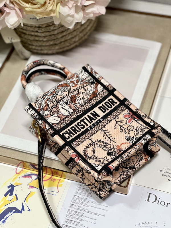 mini D*or book tote phone bag