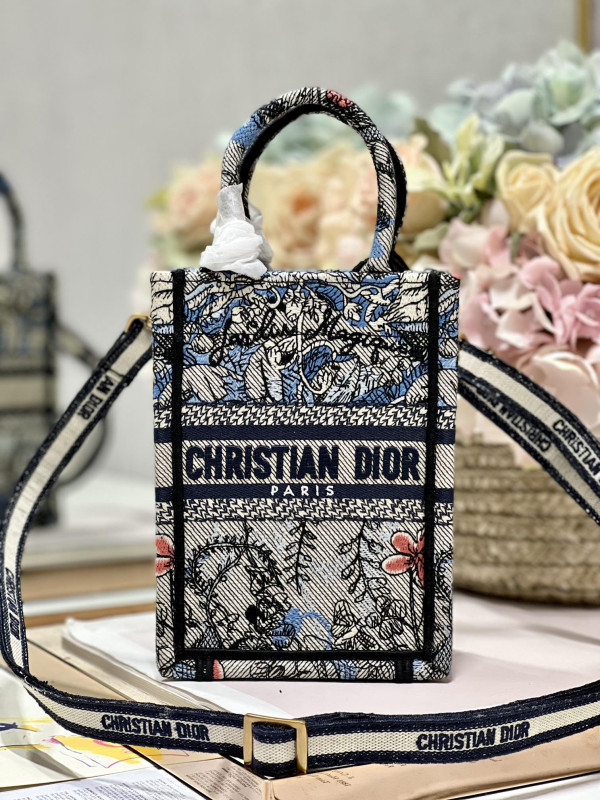mini D*or book tote phone bag