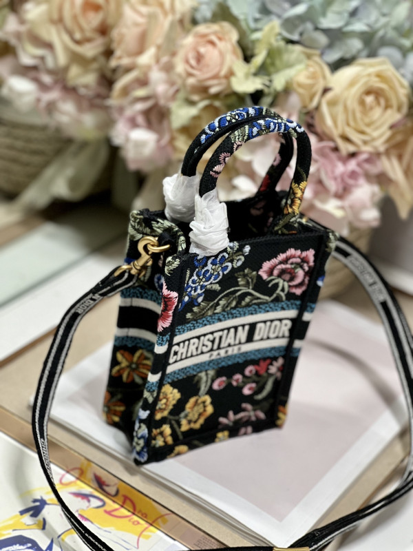 mini D*or book tote phone bag