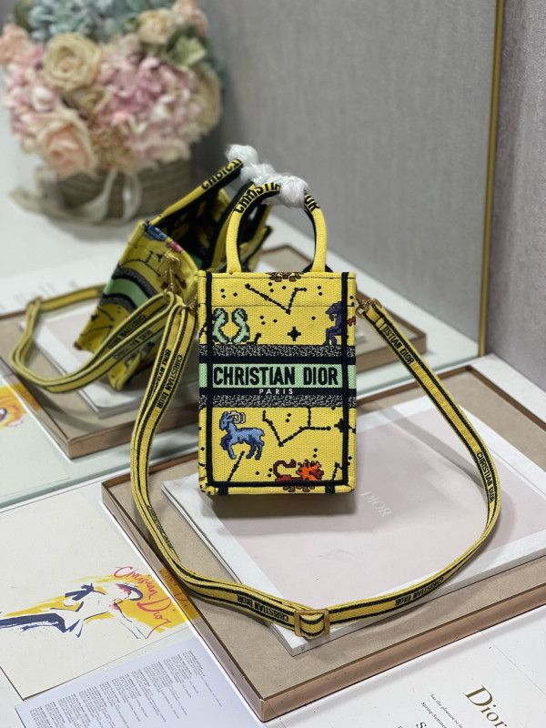 mini D*or book tote phone bag