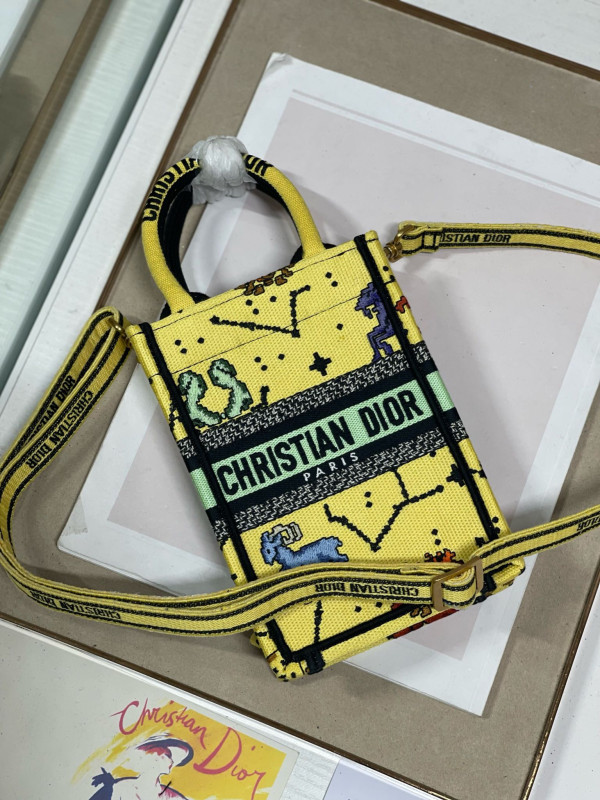 mini D*or book tote phone bag