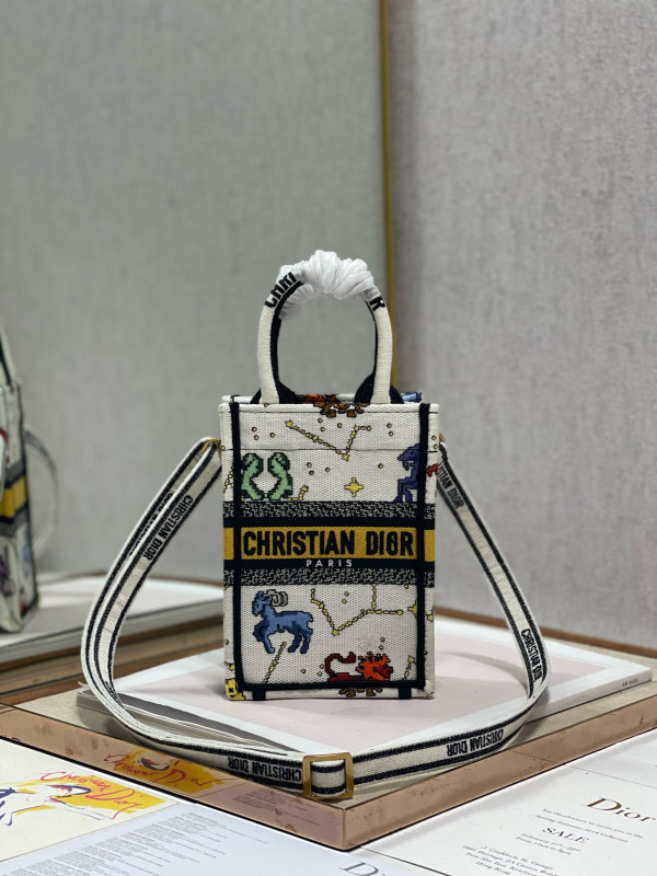 mini D*or book tote phone bag