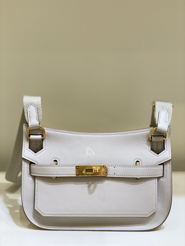 H**mes jypsiere mini bag in swift leather gris meyer
