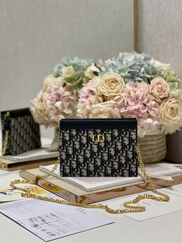 D*or caro zipped pouch with chain