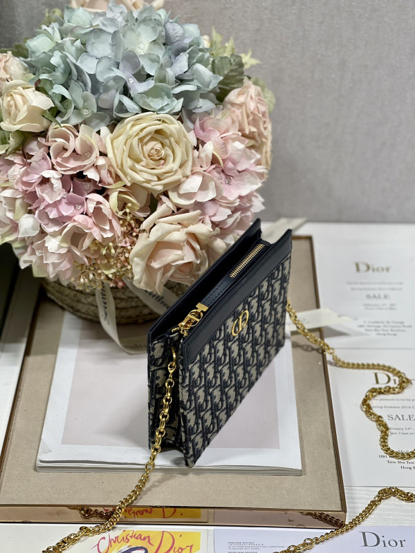 D*or caro zipped pouch with chain