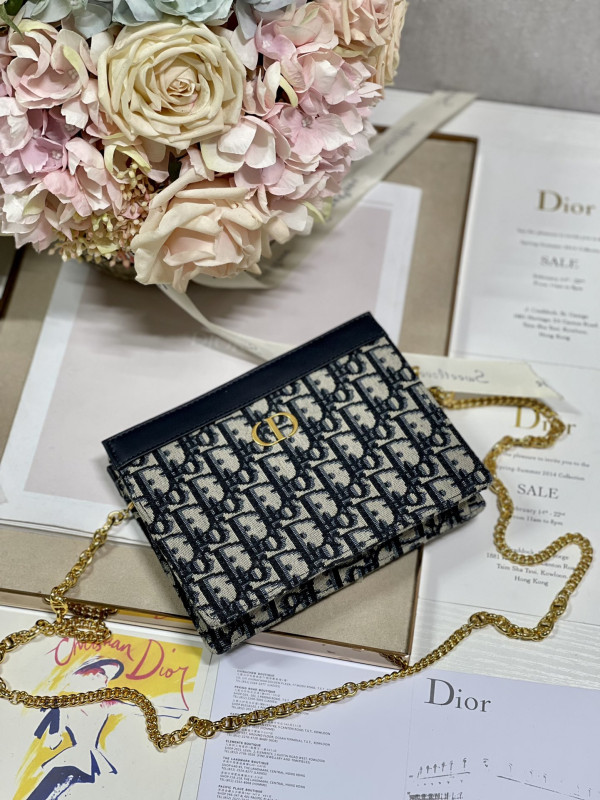 D*or caro zipped pouch with chain