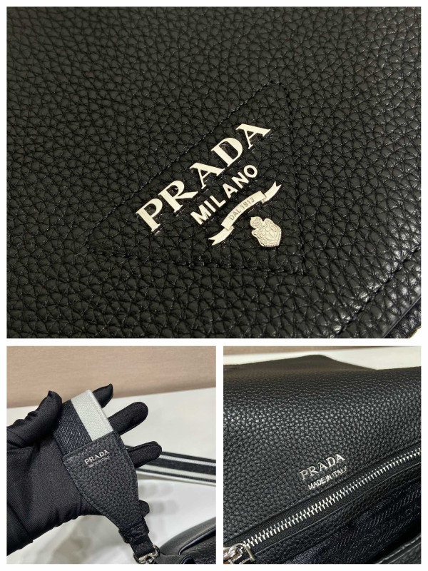 Pra*a leather shoulder bag-23*18*9cm