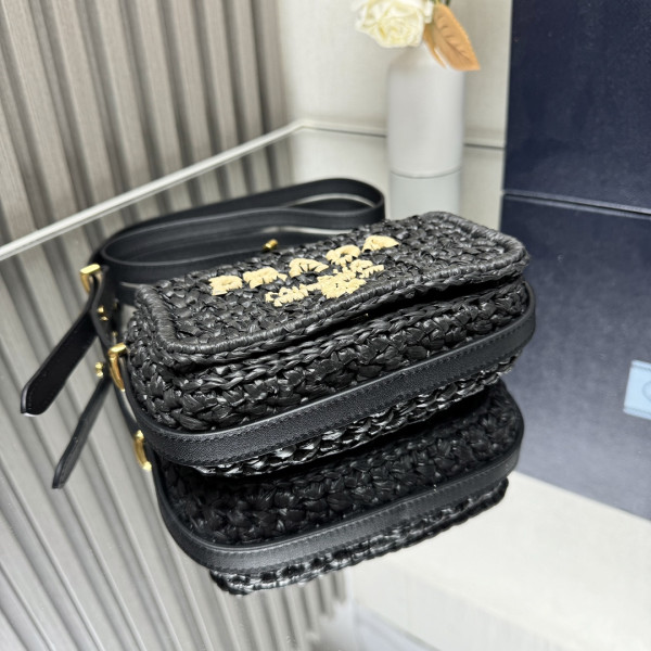 Pra*a crochet and leather shoulder bag