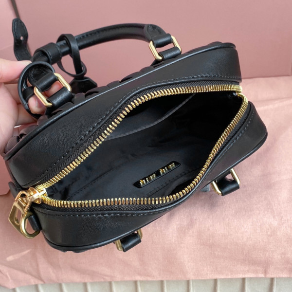 MIUMIU Arcadie matelassé nappa leather bag-19*13*6CM