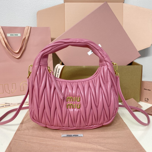 MIUMIU Wander matelassé nappa leather hobo bag